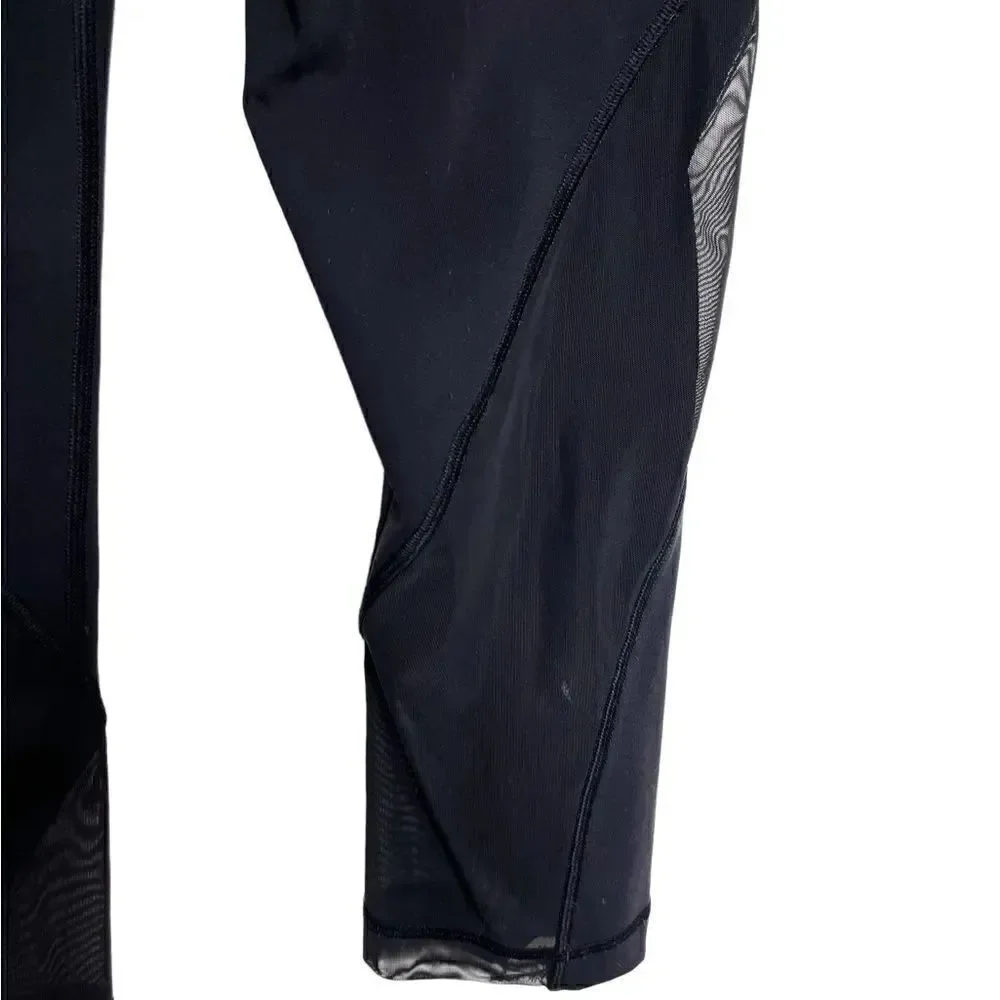 Lululemon Mesh Detailing Cropped Leggings Black Size 6